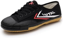 Canvas Martial Arts Shoes Low Top Breathable Canvas Sneakers for Kung Fu, Parkour, Comfortable Casual Walking Shoes 4 Women/2 Men Black
