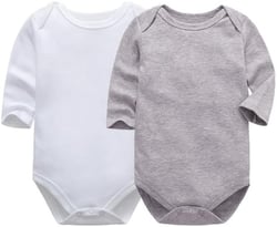 CuteOn Newborn Onesie Cotton Baby Onesie Long Sleeve Crew Neck Baby Unisex Clothes 24M Grey+white