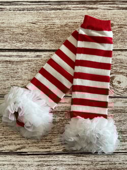 Baby leg warmers, Red and White stripe, Baby Leg warmers with ruffles, Christmas leg warmers, chiffon ruffle baby, Valentines, red stripe