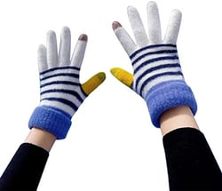 Winter Warm Touchscreen Gloves for Men and Women Adult Winter Knitted Magic Gloves Thermal Gloves for Running Hiking Blue One Size