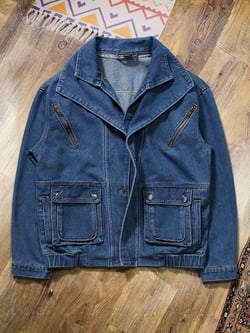 Manfinity EMRG Men's Casual Acid Washed Double-Layer Collar Denim Jacket, Autumn