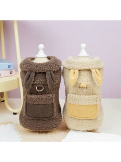New Autumn/Winter Plush Pet Clothing, 24 Styles Thick Warm Coats, Pet Outfits, Cartoon Animal Costume, Cat/Dog Winter Jacket, Furry Hooded Sweater, Plaid Lined Hooded Coat