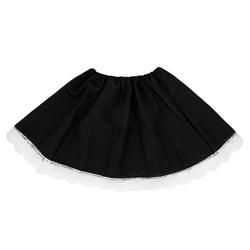 SeasonsTrading Black Costume Skirt White Lace - Girls Women Lolita French Maid Gothic Vampire Witch Waitress Server Dress Up, Halloween, Cosplay