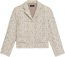 Theory Women's Tweed Crop Jacket 6 Ivory Multi
