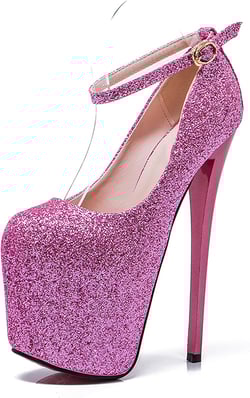 19CM/7.48IN Women Sexy Glitter Pole Dance Shoes Stripper High Heels Nightclub Dress Wedding Party Shoes Ladies Stiletto Big Size 34-50 6 Pink