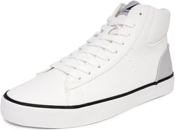 Nautica Men's Casual Fashion Sneakers - Classic High-Top Tennis Shoes, Lace-Up Chukka Mid-Top Loafers, Walking and Leisure Boots 13 White White