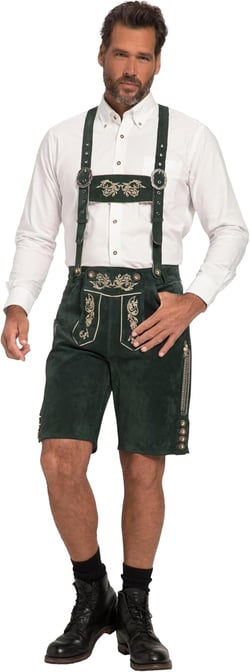 JP 1880 Menswear Big & Tall Plus Size L-8XL Lederhosen Shorts 705528 Bottle Green 32 Regular