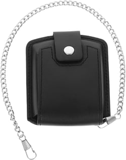 Mikikit 1 set Accessories Organizer Pouch for with Vintage Time Men Pu Strap Fanny Protector Metal Band Pouches Holder General Container Case Mini Small Watch Leather Bag Portable Pocket 3X7.5X8.5CM Black