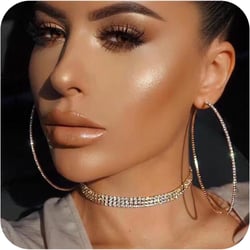YienDoo Large Crystal Hoop Drop Dangle Earrings Vintage Rhinestones Circle Hoop Earrings Gold Lightweight Geometric Round Loop Earrings Sparkly Statement Earrings Jewelry for Women and Girls