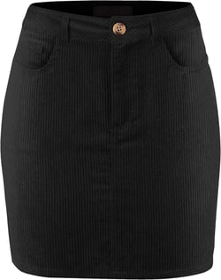 FashionMille Women Solid Corduroy Comfy High Waist Pocket A Line Mini Skirt