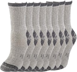 70% Merino Wool Women Crew Socks - Hiking Outdoor Athletic Thermal Thickening Cushion … 9-11 4 Pair Black