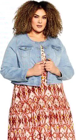 Avenue Women's Plus Size Jacket Beech Denim 24 Plus Light Wash