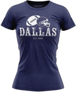 Dallas Football Shirt for Women, 1960 Distressed Fans Gameday Apparel, Classic Crewneck T-Shirt Small Navy Blue