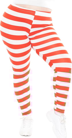 STRETCH IS COMFORT Women's and Plus Size Oh So Soft Knee & Full Length Leggings | Lots of Prints | Adult Sizes S-7X Full Length 3X Red White Stripes