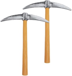 SAFIGLE Small Dwarf Cross Pickaxe Props for Party Stage Performance - 2pcs Costume Pickaxe Accessories for Video Game Themed Birthdays, Halloween, and Cosplay Events Multicoloured