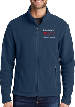 NACRE APPAREL Custom Embroidered Fleece Jacket for Men & Women Personalized Midweight Add Your Credential Jacket Men Large Insignia Blue