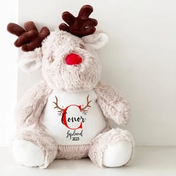 Personalised Reindeer Teddy, Lapland 2023 Christmas Gift for Kids, Plush Reindeer toy with Name, Christmas Gift for Girls and Boys