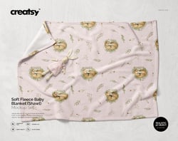 Soft Fleece baby Blanket (Shawl) Mockup Set, Custom Blanket, Blanket Tempalte