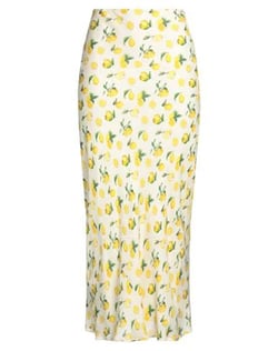 Woman Maxi Skirt Ivory Size 6 Silk In White