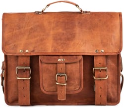 BERLINER BAGS Vintage Leather Messenger Bag Berlin XL, Briefcase for Men and Women - Brown Cognac Xl