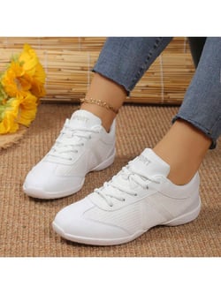 Women's Athletics Training Shoes, Wear With Hoodie Dance Shoes, Gymnastics Shoes, Fitness Shoes, Cheerleading Shoes, Student White Competition Shoes For Women
